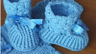 Sapatinho de crochê básico! Crochet baby booties baby shoes crochet