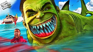 HULK SHARK has ATTACKED SHINCHAN In GTA 5 | THUGBOI MAX