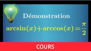 Démonstration arcsin(x)+arccos(x)=pi/2 • méthode avec un changement de variable x=cos(θ) MPSI PCSI