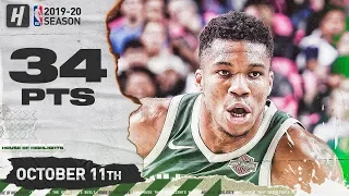 Giannis Antetokounmpo EPIC Full Highlights vs Mavericks (2019.10.11) - 34 Pts, 12 Reb, 4 Ast!