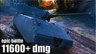 Танк МАУС игра на МАКСИМУМ 🌟 11600+ dmg 🌟 World of Tanks лучший бой тт 10 уровень