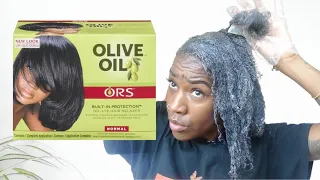 QUICK TUTORIAL - How to SAFELY DIY RELAXER AT HOME | ORS OlIVE OIL | TEXTURIZER ON 4c HAIR