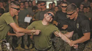 Marines Take Taser Shot Like a Boss! US Marines Tazer Training . Camp Foster, Okinawa, Japan