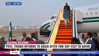 President Tinubu Returns To Nigeria After A 2-Day Visit To Qatar