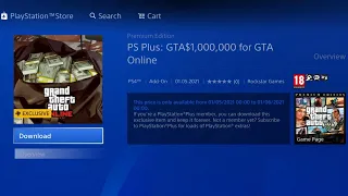 How to Claim PS PLUS : free GTA$1000000 for GTA Online in PS4 Console?