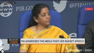 Finance Minister Nirmala Sitharaman Addresses Media After Presenting Union Budget 2020