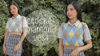 Easy Crochet Diamond Vest Tutorial (Inspired by Ms. Florist) | Chenda DIY