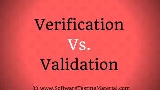 Verification Vs Validation In Software Testing