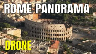 Rome Panorama. Colosseum. Aerial View, Drone Air 2S Roma, Italia 4K