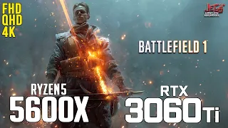 Battlefield 1 on Ryzen 5 5600x + RTX 3060Ti 1080p, 1440p, 2160p benchmarks!