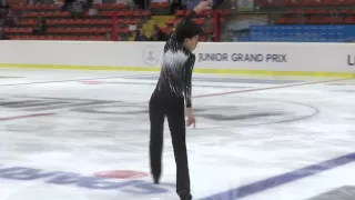 2015 ISU Jr. Grand Prix - Linz Men Short Program Vincent ZHOU USA