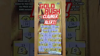 🚨CLAIMER ALERT🚨 Big Win On Gold Rush Limited Florida #lottery Scratch Off Ticket #shortvideo #shorts