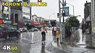 Toronto Rain Walk Through Greektown on August 17, 2020 [4K ASMR]