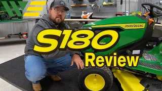 2021 John Deere S180 Riding Lawn Tractor Mower Review and Walkaround