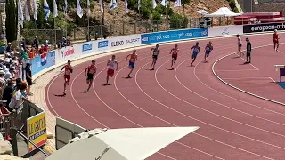 Marek Zakrzewski 20.88 200m slow motion - European Athletics U20 Championship 2023 Jerusalem