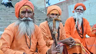 Trip to the holy city for hindus Varanasi at the river ganges in north India