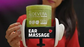 [ASMR] Ear Massage💆🏻‍♀️ Aloe gel, Oil, Sugar Scrub for Intense Tingles (No Talking)