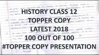 History class 12 topper answer sheet 2018