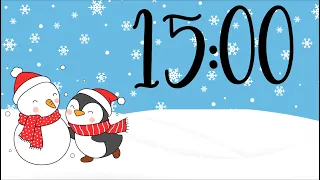 15 Minute Penguin and Snowman Timer (Playful Synth Bells at End)
