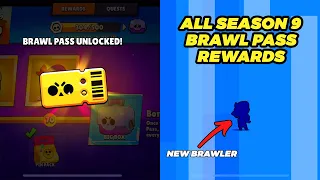 Brawl Stars - All Season 9 BRAWL PASS REWARDS - NEW BRAWLER!