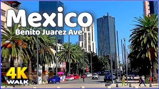 【4K】𝐖𝐀𝐋𝐊 ➜🇲🇽 MEXICO CITY 🇲🇽 CDMX - TRAVEL VIDEO, Benito Juarez Ave.