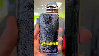He destroyed his #iphone screen into a million pieces😱 #shorts #apple #iphone13 #ios #android #fyp