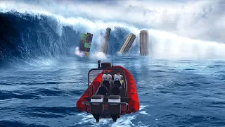 أعظم تسونامي في التاريخ (العلو 1000 قدم) لعبة جي تي أي 5 | GTA V The Greatest Tsunami 1000ft
