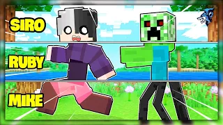 Minecraft nhưng 3 Người Điều Khiển 1 Nhân Vật | Siro Bất Lực Noob Ruby Và Mike Đen Sinh Tồn Quá Pro