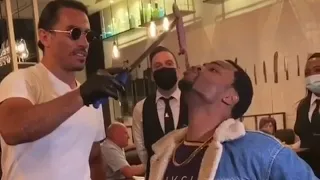 King bach with Salt bae (nurset) in dubai 🍗 #kingbach #nurset nurs-et