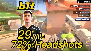 b1t Mirage POV - 29Kills - 72%HS - 2 Triples＆2 Quadros- CS2 b1t POV!