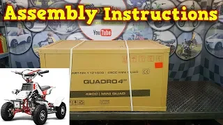 Quad 50cc Unboxing - Full Assembly Instructions - Pocket Quad Quadro from Nitro Motors