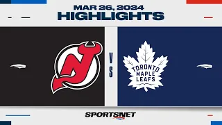 NHL Highlights | Devil vs. Maple Leafs - March 26, 2024