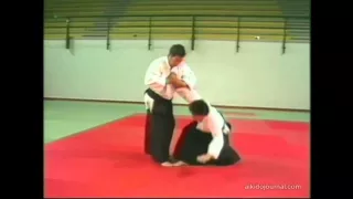 Morihiro Saito demonstrates techniques from O-Sensei's 1938 "Budo" technical manual