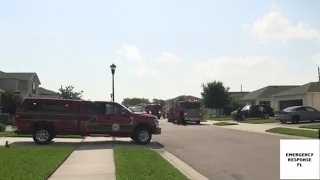 Fire crews clearing fire call scene in Saint Cloud Florida .