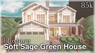 Bloxburg - Soft Sage Green House Speedbuild (exterior)