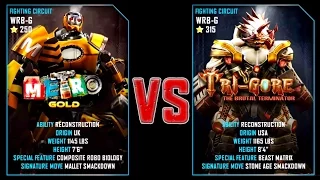 REAL STEEL WRB FINAL METRO GOLD VS TRI GORE New Robots GOLD UPDATE (Живая сталь)