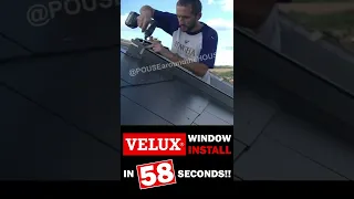 VELUX window install in 58 SECONDS!! How to fit a Velux window with slate flashing tutorial! #shorts