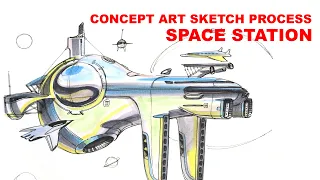 Concept Art sketch process.