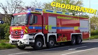 [MAJOR FIRE!] Massive emergency vehicles responding to a huge fire in Neuss