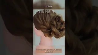 Easy updo hairstyle! Quick low bun! 超簡單兩股編髮～新娘髮型