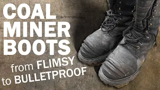 Coal Miner Boots Restoration | From Falling Apart in the Mines to Indestructible