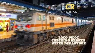 'TRAIN BRAKE TESTING AFTER DEPARTURE😮'22221 CR RAJDHANI🔥#viral#lhb#travel#train#journey#rajdhani#yt
