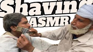 ASMR Fast shaving and hair cutting with barber old