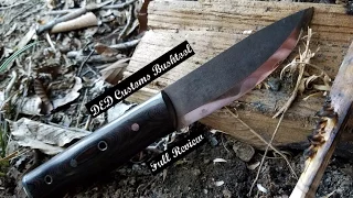 Ded Custom Bushtool Full Review & Featherstick Fire Challenge