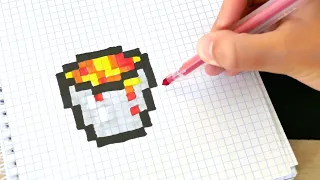 ВЕДРО ЛАВЫ по КЛЕТОЧКАМ - how to draw / pixel art