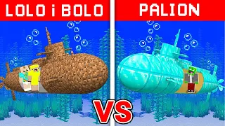 Minecraft DOM w ŁODZI PODWODNEJ CHALLENGE: PALION vs LOLO vs BOLO