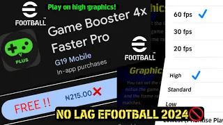 How to Play efootball 2024 without lag with 60pfs & network issues solve, new booster efootball 2024