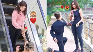 Proposing Strangers Girls On The Escalator/Propose Day Special/Classy Harsh