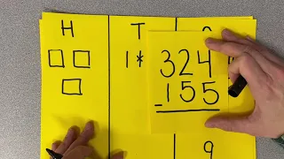 Subtraction 3 Digit Numbers with Regrouping using Base 10 Blocks