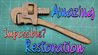 Rusty old  bent twisted hydraulic press fix wrench tool restoration channel impossible restore